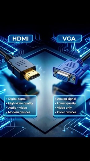 HDMI vs VGA for Gaming & PC – Full Guide #hdmi #vga #hdmivsvga #displaycable #techtips #ytshorts