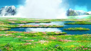 Flower Field Howl's Moving Castle Live Wallpaper - MoeWalls