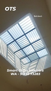 OTS || Grill pattern || Site : Kanchipuram || WA - 91235 73283. . . . We @ SMART GLASS Interiors in Chennai Providing "Toughened Glass Solutions" to your Residential and Commercial Requirements, our products & Services are listed below, Residential: - OTS / Glass Roof / Skylights - Shower Glass Partitions - Stair case Glass - Elevation Glass - Balcony Glass, etc.. - Glass Door Sliding & Open Type Mall / Shops / Showrooms : - Spider Glass Glazing - Glass Glazing & ACP / HPL - Showroom Entrance Gl