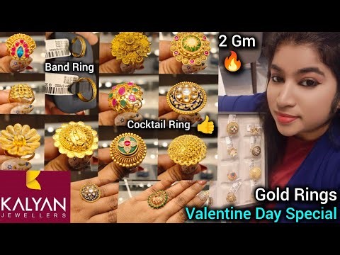 Kalyan Jewellers Latest Gold Ring designs with price starts 2 Gm| Light weight cocktail ring designs