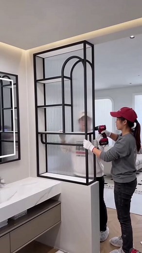 Mẫu phòng tắm phân khu và vách ngăn hiện đại