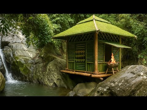 How to Build a Bamboo Bushcraft House for Survival in the Wild, Hunting and Cooking
