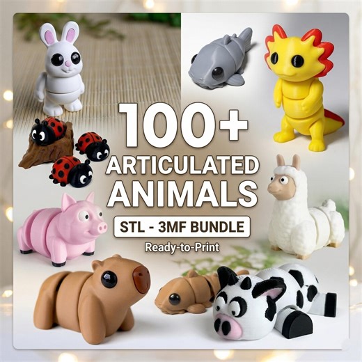 Articulated Minis STL & 3MF Bundle | 100+ Print in Place 3D Models | Commercial License - Etsy