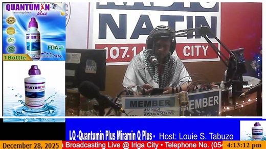 Domingo- December 28, 2025 LQ-Quantumin Plus Miramin Q Plus Host: Louie Tabuzo | Radyo Natin Iriga 107.1 DWIR