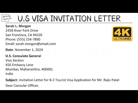 How To Write U S Visa Invitation Letter with Sample and Explanation | Writing Tutorials
