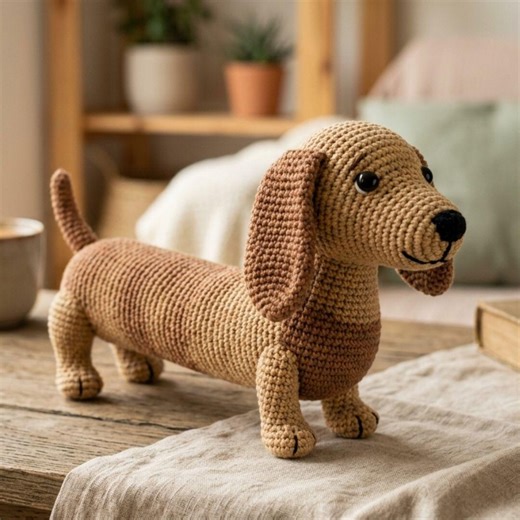Dachshund Amigurumi Crochet Pattern – Sausage Dog Plush PDF - Etsy