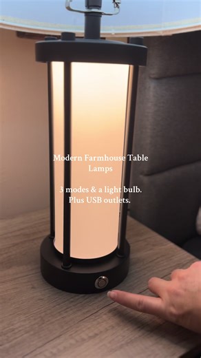 Modern Farmhouse Table Lamps with USB Outlets