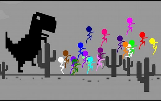 逃离谷歌小恐龙-火柴人们的冒险之旅!【sTICKMAN】