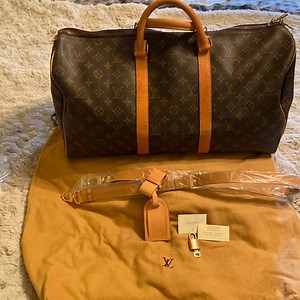Authentic Louis Vuitton Keepall 50 Monogram Canvas Travel Bag