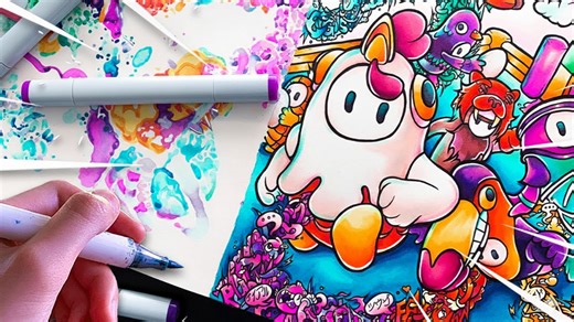 Turning Fall Guys into a doodle artwork