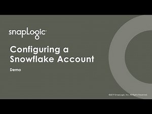 Configuring a Snowflake account