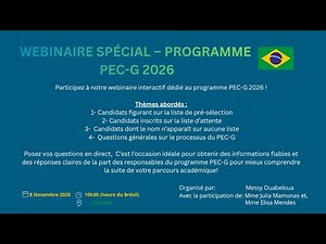 🇧🇷 PEC-G 2026 expliqué - Réponses en direct à vos questions.