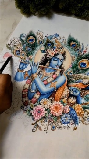 kanha Painting tutorial 😃🌼😍#shorts #art #youtubeshorts