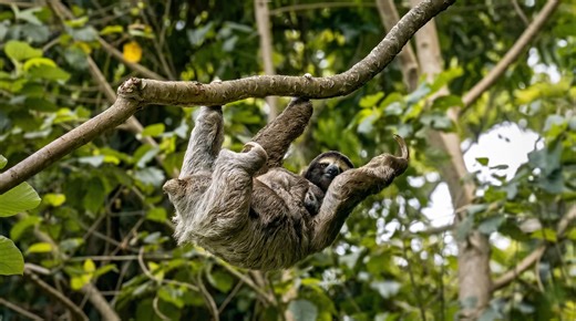 Watch what happens when a sloth survives without moving for hours
