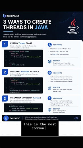 Three ways to create JAVA threads !