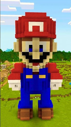 Mario 🍄 🤯 – Minecraft Giant Build #1#mario #GiantMario #SuperMario