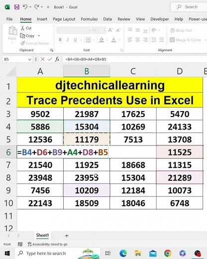 Trace Precedents in Excel | #traceprecedents #microsoftexcel #exceltutorial #exceltips #excel
