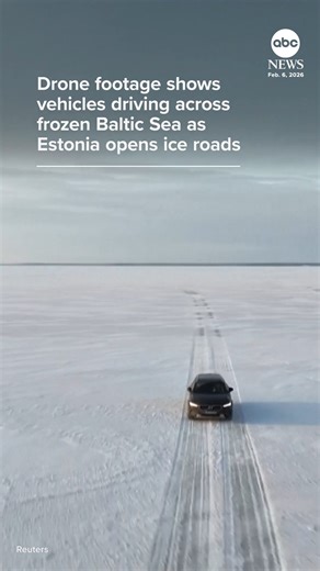 Estonia opened its first official ice road of the winter on Sunday, connecting the islands of Hiiumaa and Saaremaa, as extreme weather and low water levels expedite the freezing of the Baltic Sea. The 10-mile route, equipped with road signs and marked with juniper branches, provides a vital connection between the islands with many ferry services suspended due to severe weather. https://abcnews.visitlink.me/nIL4SV | ABC News