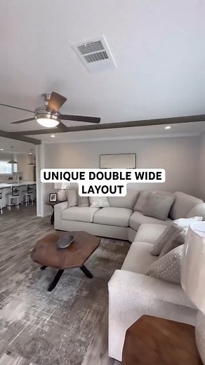 This is different! #mobilehome #doublewide #hometour #prefabhouse #housetour #newhome #realestate #house #manufacturedhomes #prefabhomes #modularhome | Usa homes