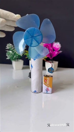 Mini Fan DIY Using DC Motor & Battery | Super Easy Project #diycrafts