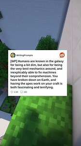 (u/Ixolich) Humans are known in the galaxy for being a bit dim, but also for being the very best mechanics around, and inexplicably able to fix machines beyond their comprehension. You have broken down on Earth, and having the apes work on your craft is both fascinating and terrifying. #redditstories #redditreadings #hfystories #writingprompts #shortstory #usa