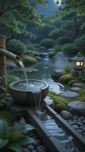 Moonlit Zen Garden 🌙 Water Sounds for Inner Peace