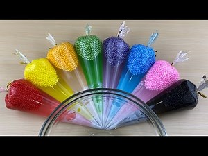 "Rainbow Foam Slime" Making Slime With Rainbow Foam Piping Bags | Relaxing Slime Video #0169