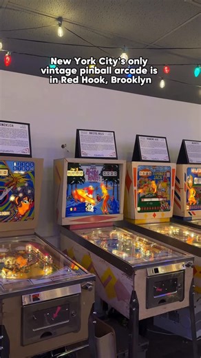 Rebeka | NYC on Instagram: "New York City’s only vintage pinball arcade is in Red Hook, Brooklyn 🕹️ It features pinball machines from the 1870s through the 1970s, including the first type of pinball machine ever made! All games are free to play with a donation, recommended $10-20 per person. The Red Hook Pinball Museum (@redhookpinballmuseum) is open Friday – Sundays, 1-10pm, and is such a fun activity for all ages. Would you check this out? 📍 362 Van Brunt St, Brooklyn #nyc #pinball #brooklyn