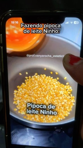 Fazendo pipoca de leite Ninho