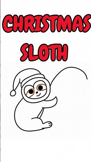 How to Draw a Cute Christmas Sloth