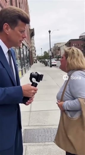 JFK lectures Karen on sidewalk in Consequences, New Mexico