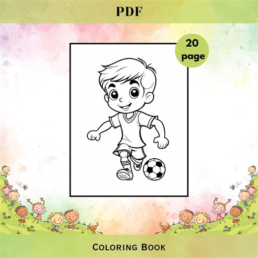 Soccer Coloring Pages | Sports Activity Book | Preschool Kids Learning Worksheets | Football Theme Printable Art - Etsy