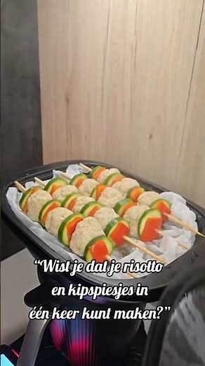 Wist je dat je Risotto en kipspiesjes in 1 keer kunt maken?