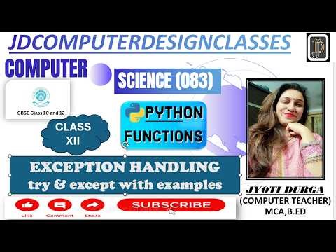 CLASS 12 SERIES | COMPUTERSCIENCE (083) | EXCEPTION HANDLING | TRY | EXCEPT BLOCK | ELSE PROGRAMS