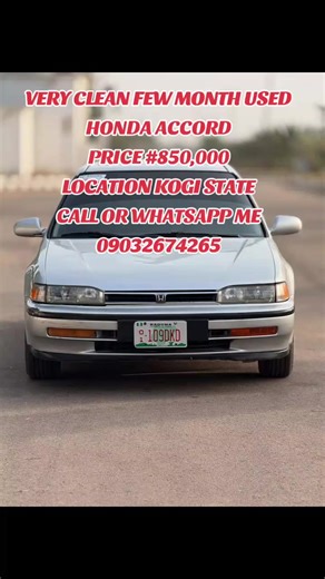 Honda Accord for Sale in Kogi State at #850,000