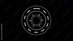 Futuristic Digital HUD UI GIF with Transparent Background for Creative Projects. Spinning wheel. Digital interface. Digital screen. Cyberpunk HUD. Animated interface elements. Video elements.