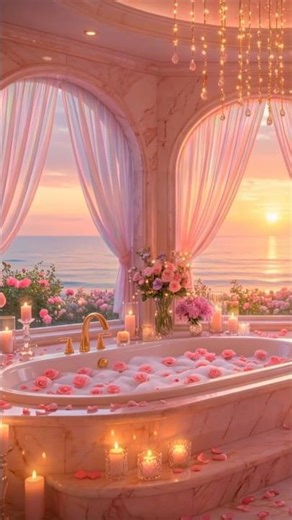Pink Aesthetic Bubble Bath for You 🛁💖 #softgirl #bathtime #cozy