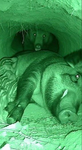 Terrifying Night Cam: Bear Enters Boar’s Tunnel!