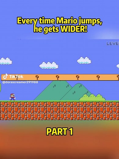 Mario Gets Wider With Every Jump! (Part 1) | Viral Gameplay