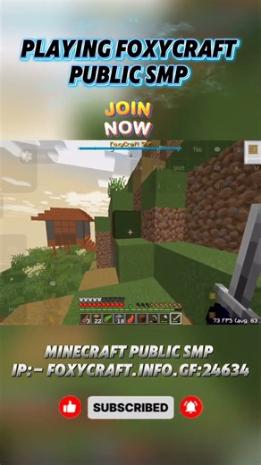Foxy Craft Public SMP 24/7 Online 😍 | Playing 🔥 Join Now #minecraft #shorts