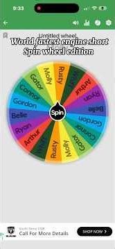 World fastest engine (spin wheel edition)short