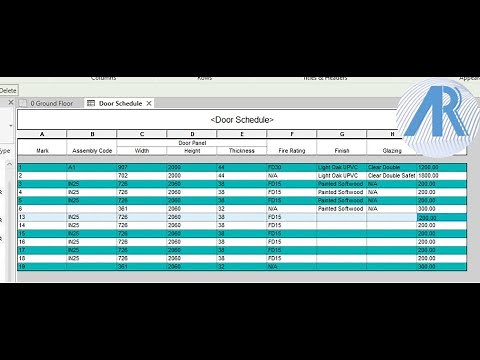 Editing Door Schedule Revit Tutorial