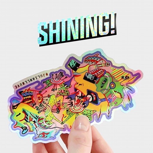 Our holographic stickers are easy to apply, weatherproof, and created with eco-friendly ink! Have we convinced you yet?! | The Sticky Brand