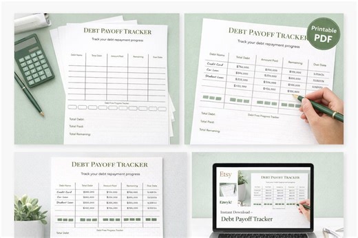 Debt Payoff Tracker Printable | Debt Snowball Worksheet | Debt Tracker PDF | Budget Planner Printable | Debt Free Progress Tracker - Etsy