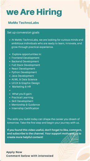 🔥 Hiring Interns | Full Stack, React, Python, Java, AI/ML, HR Internships💼 Internship