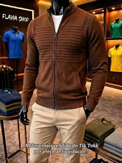 JAQUETA MASCULINA CASACO LÃ COM BOLSO E ZÍPER #modamasculina #jaqueta #camisetas