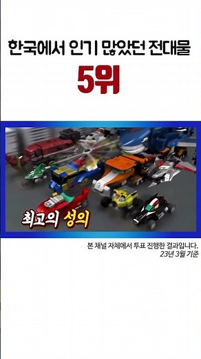 Power Rangers Engine Force is the 5th most popular series in Korea.