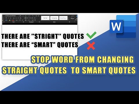 STOP Word from Replacing "Straight Quotes" with “ Smart Quotes”