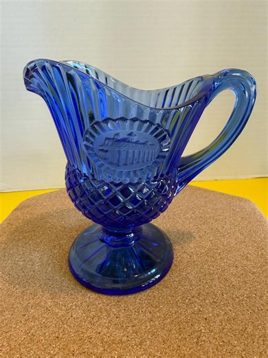 Vintage Avon Fostoria Mount Vernon Cobalt Blue Glass Creamer Pitcher, 1976 George Washington Collectible, Diamond Pattern - Etsy
