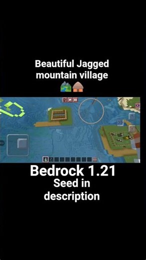 beautiful tallest jagged mountain + village, only in bedrock edition 1.21+#minecraftseed